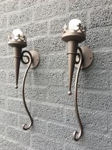 Torches de château classiques – fer forgé – marron – lot de 2